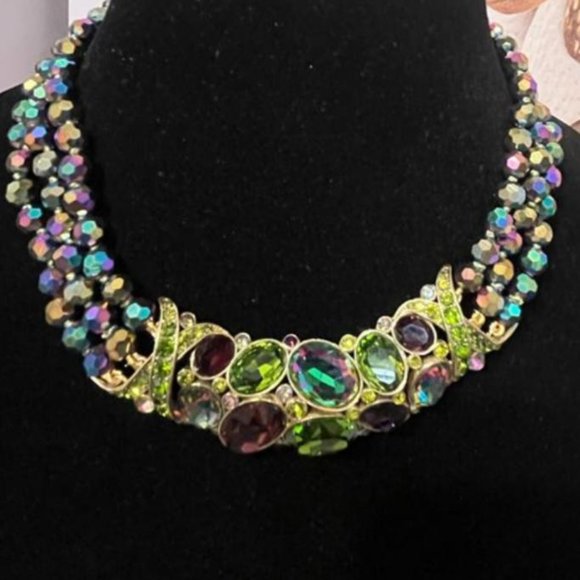HEIDI DAUS MULTI-COLOR CRYSTAL x-Design collar - Picture 2 of 3